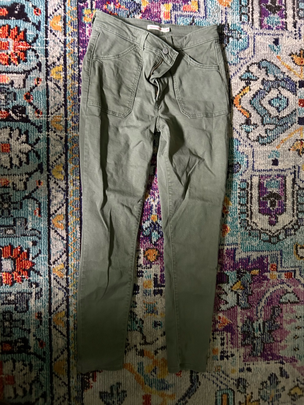 Women’s Olive Green Slim-Fit Stretch Skinny Jeans Tall